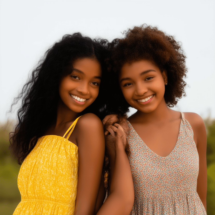 Women in floral dresses outdoors